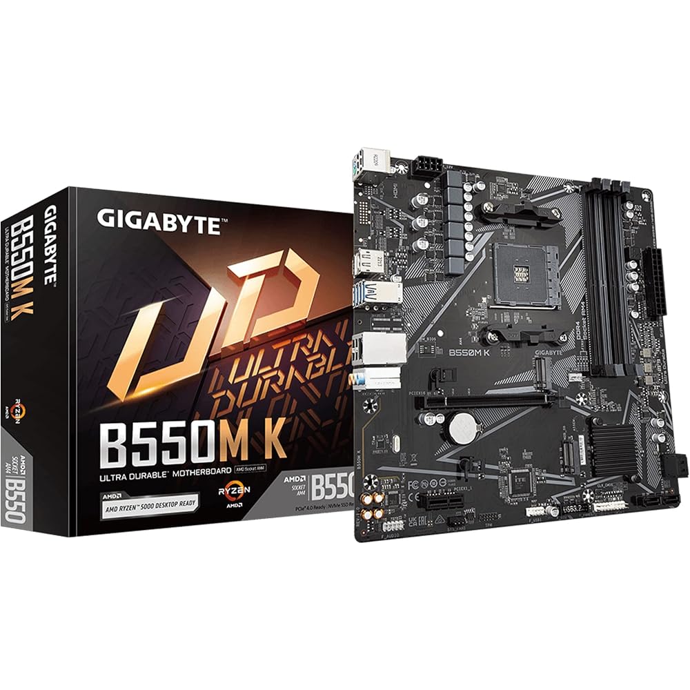 GIGABYTE B550M K AM4 AMD B550 Micro-ATX Motherboard - Image 1