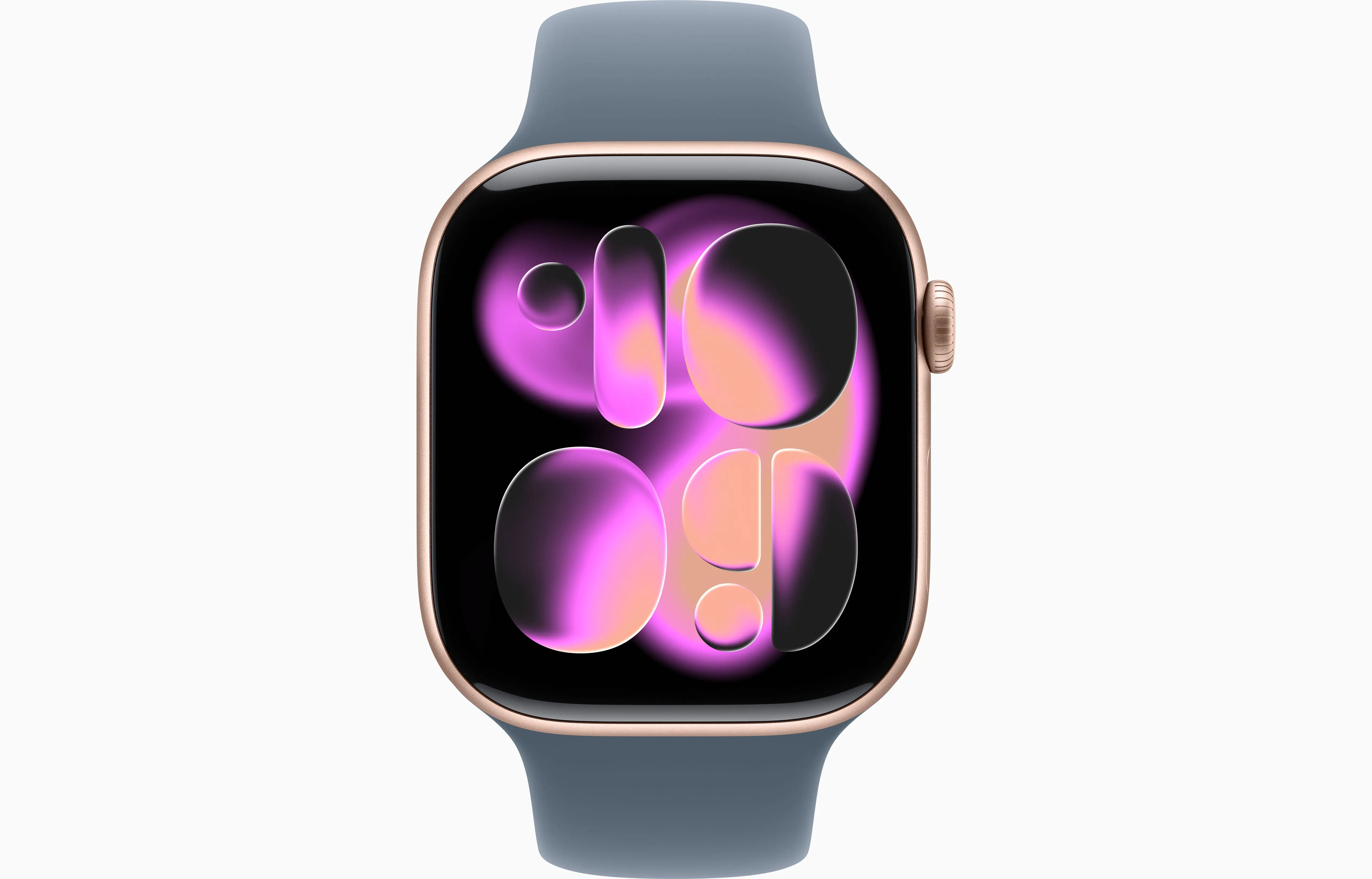 Apple Watch Series 11 Aluminum GPS – Rose Gold (Anchor Blue Sport Band) - Image 2