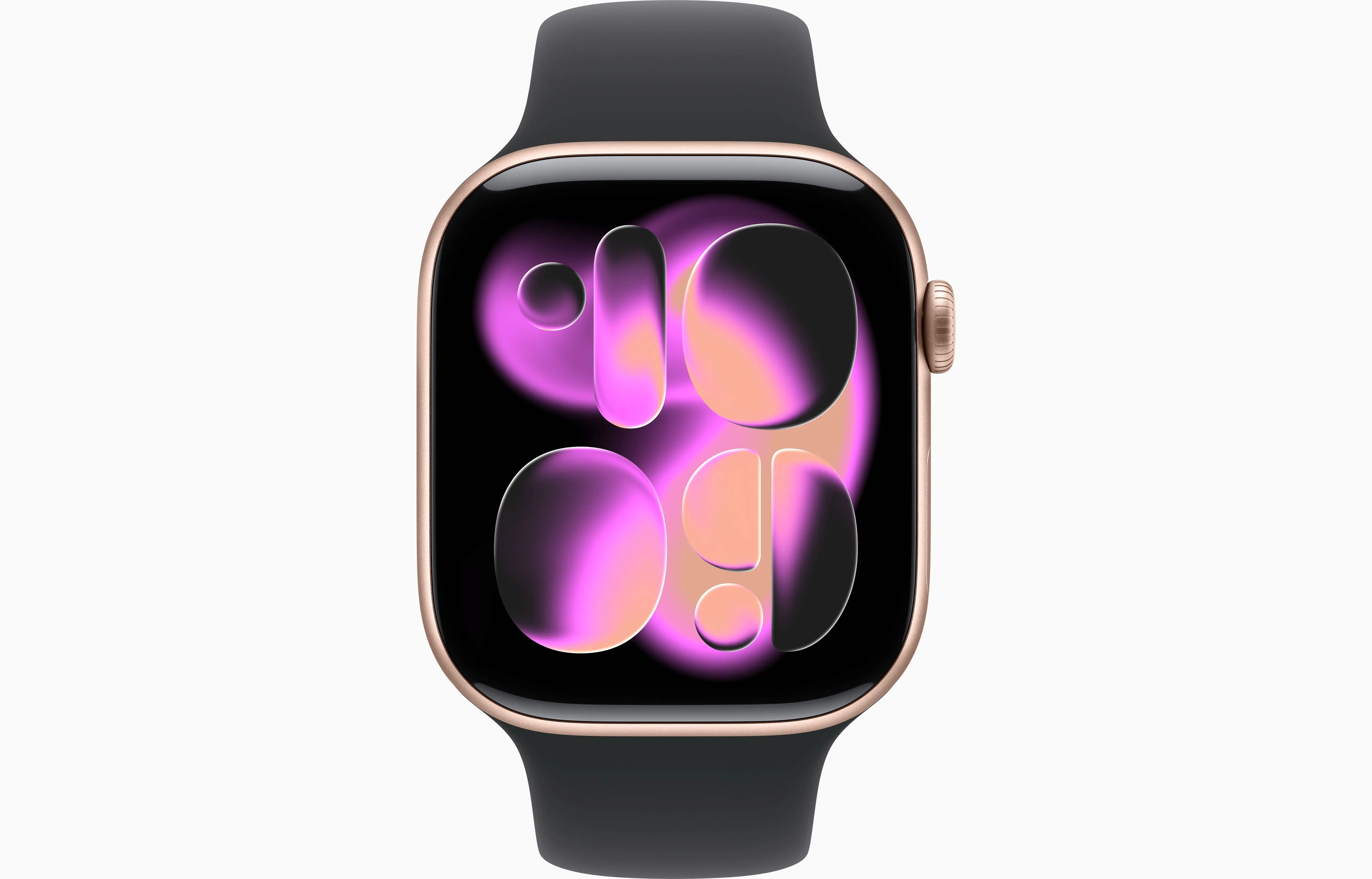 Apple Watch Series 11 Aluminum GPS – Rose Gold (Black Sport Band) - Image 2