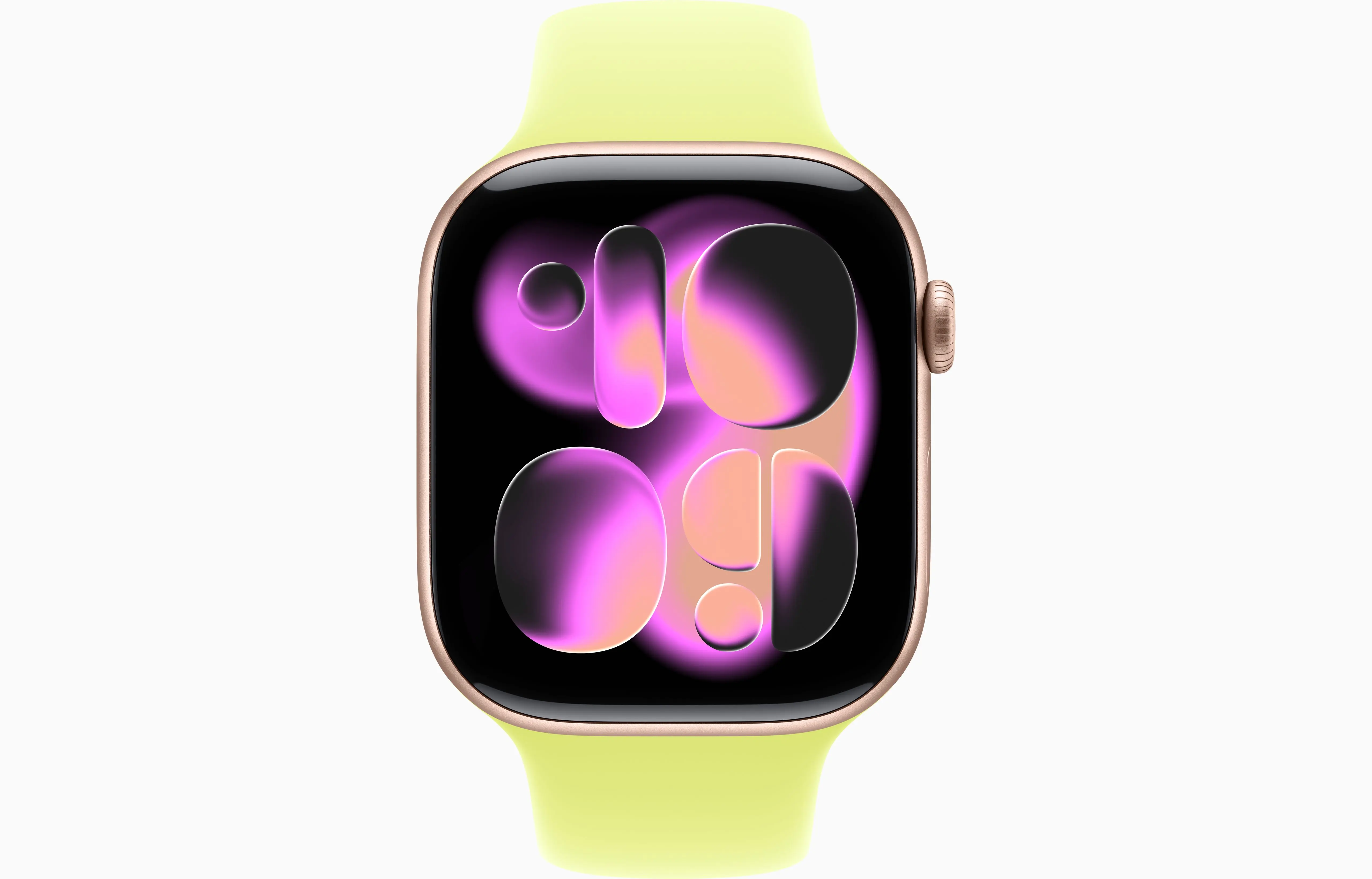 Apple Watch Series 11 Aluminum GPS – Rose Gold (Neon Yellow Sport Band) - Image 2
