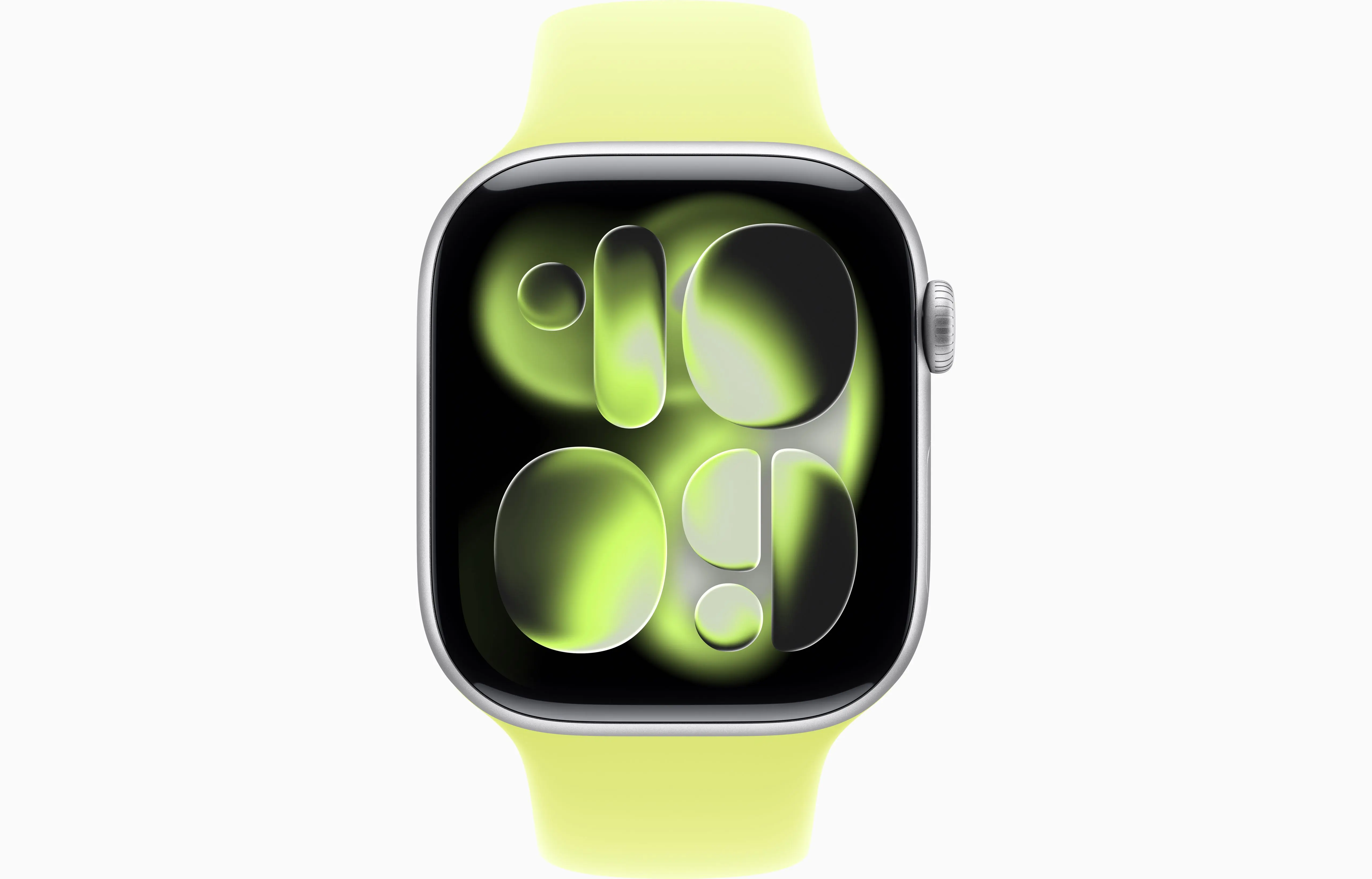 Apple Watch Series 11 Aluminum GPS – Silver (Neon Yellow Sport Band) - Image 2