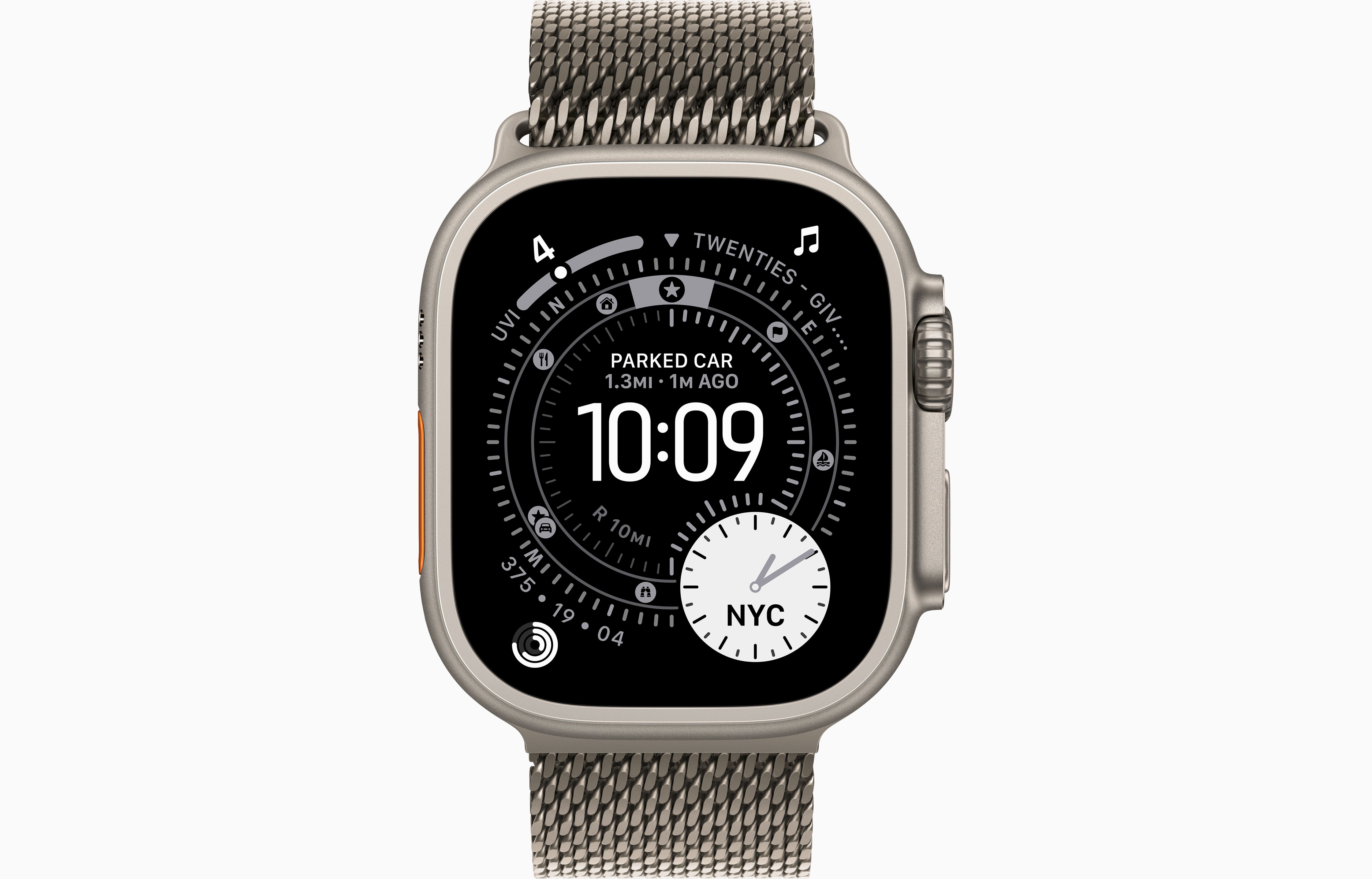 Apple Watch Ultra 3 GPS + Cellular, Natural Titanium   Titanium Milanese Loop - Image 2