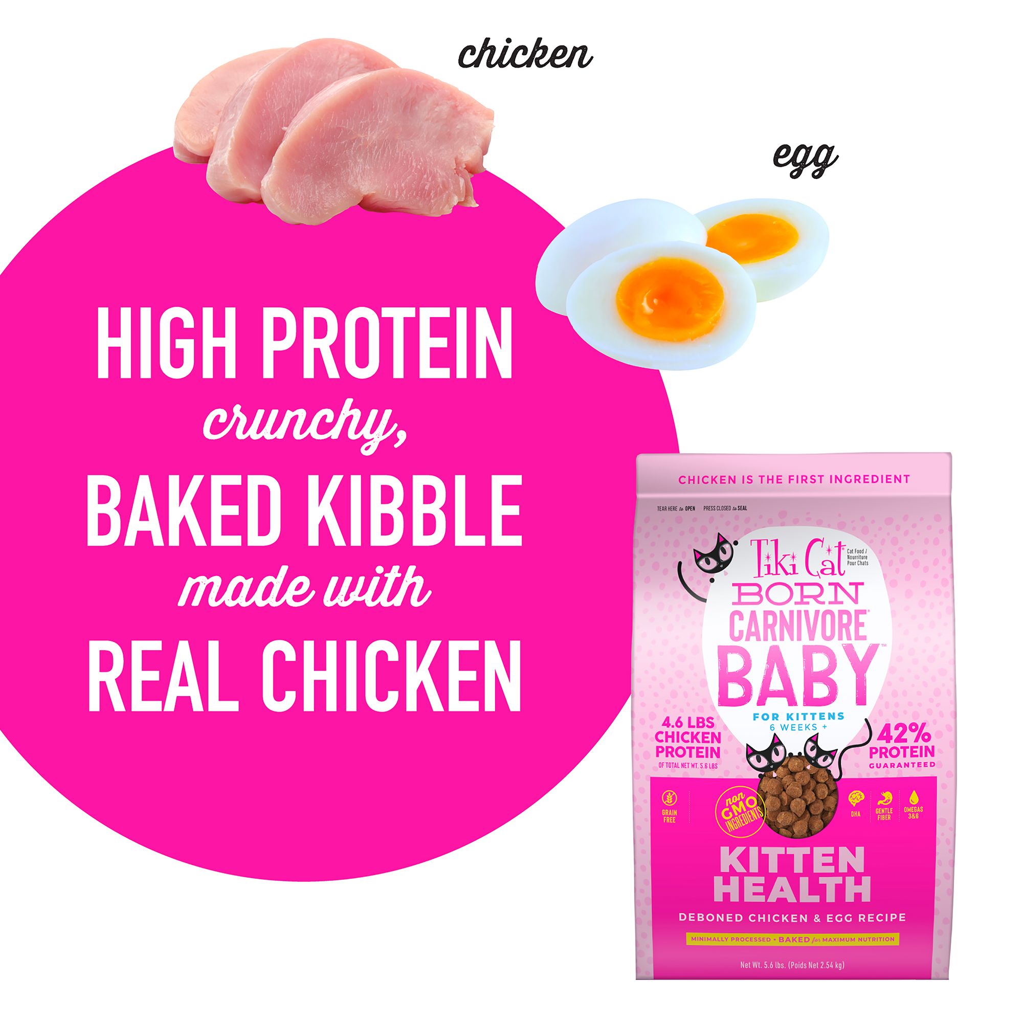 Tiki Cat® Born Carnivore® Baby for Kittens Food - Chicken & Egg, Non-GMO - Image 3