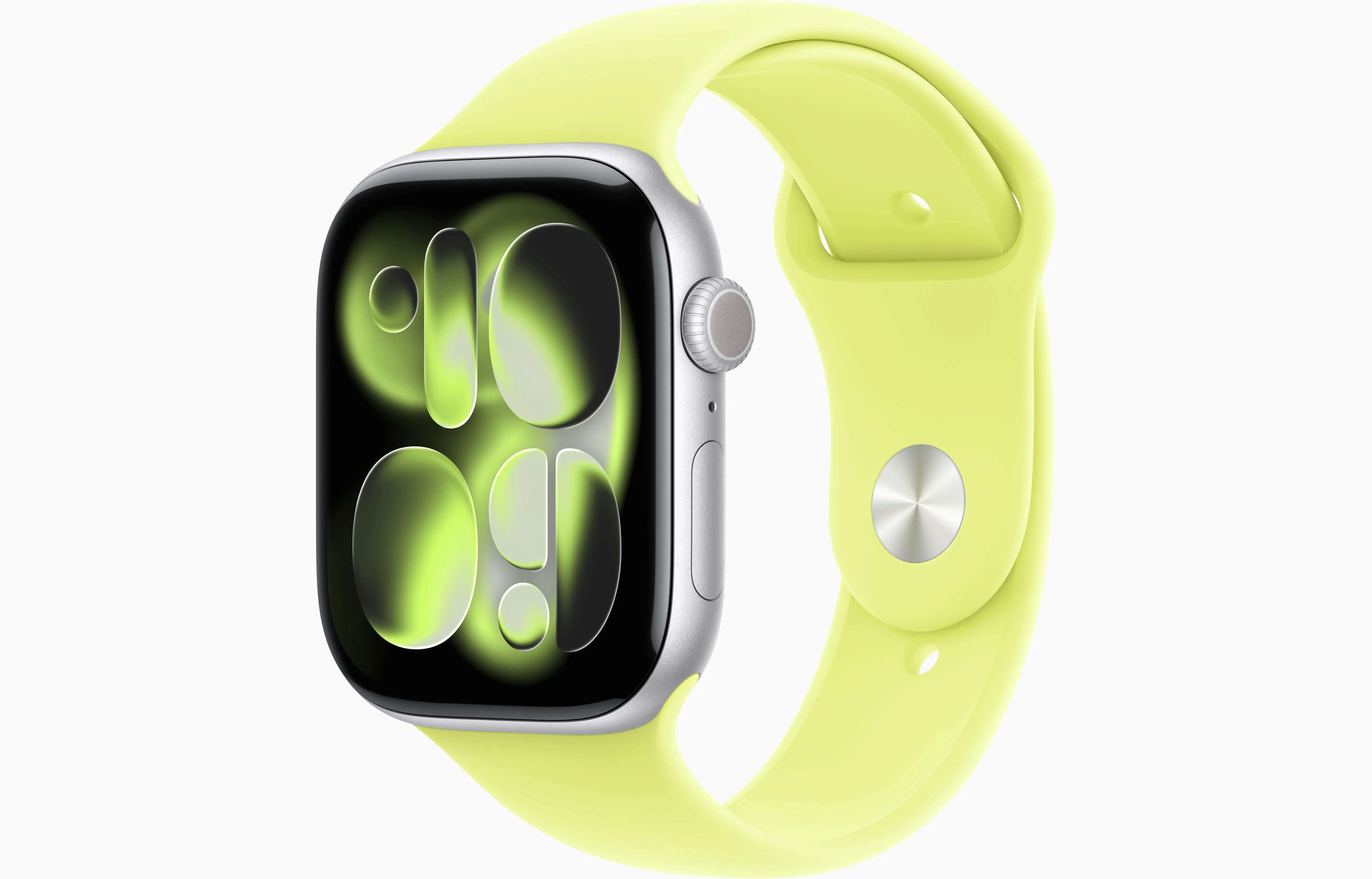 Apple Watch Series 11 Aluminum GPS – Silver (Neon Yellow Sport Band)