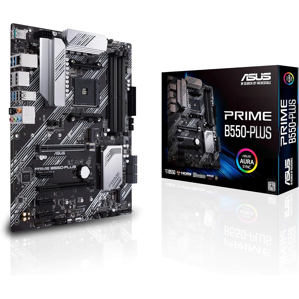 ASUS Prime B550-PLUS AMD AM4 Zen 3 Ryzen 5000 and 3rd Gen Ryzen ATX Motherboard - Image 1