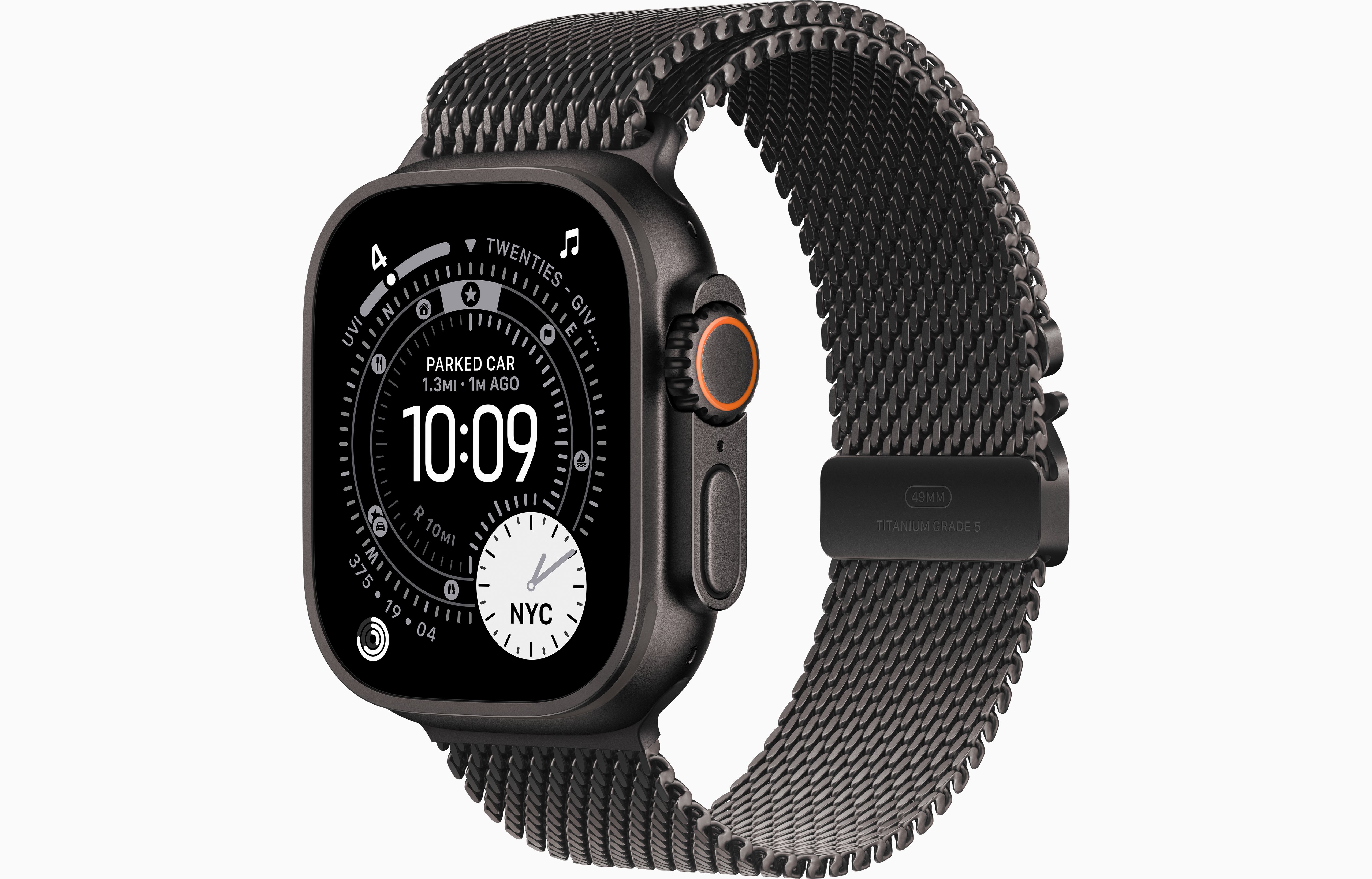 Apple Watch Ultra 3 GPS + Cellular, Black Titanium   Titanium Milanese Loop