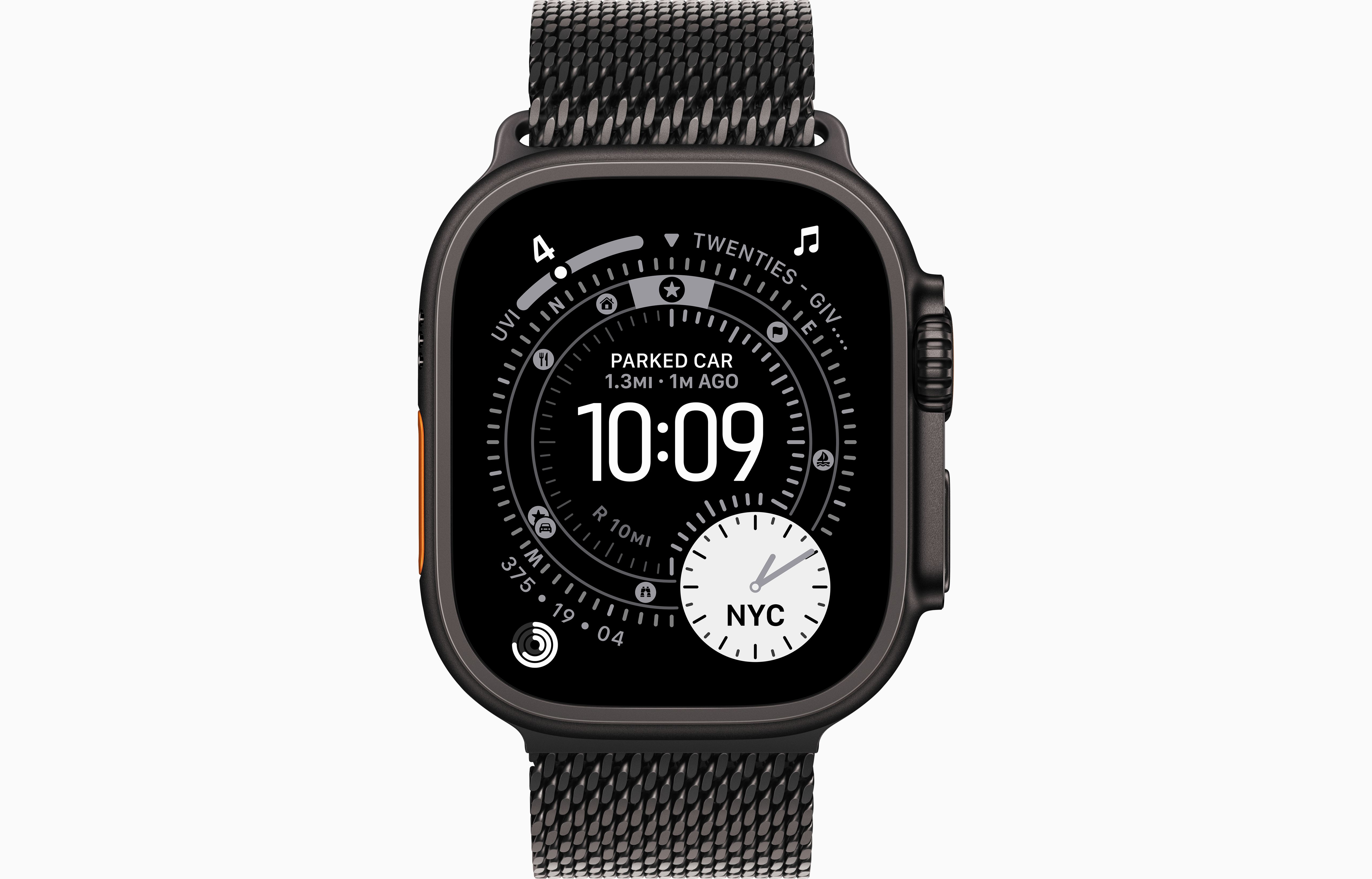 Apple Watch Ultra 3 GPS + Cellular, Black Titanium   Titanium Milanese Loop - Image 2