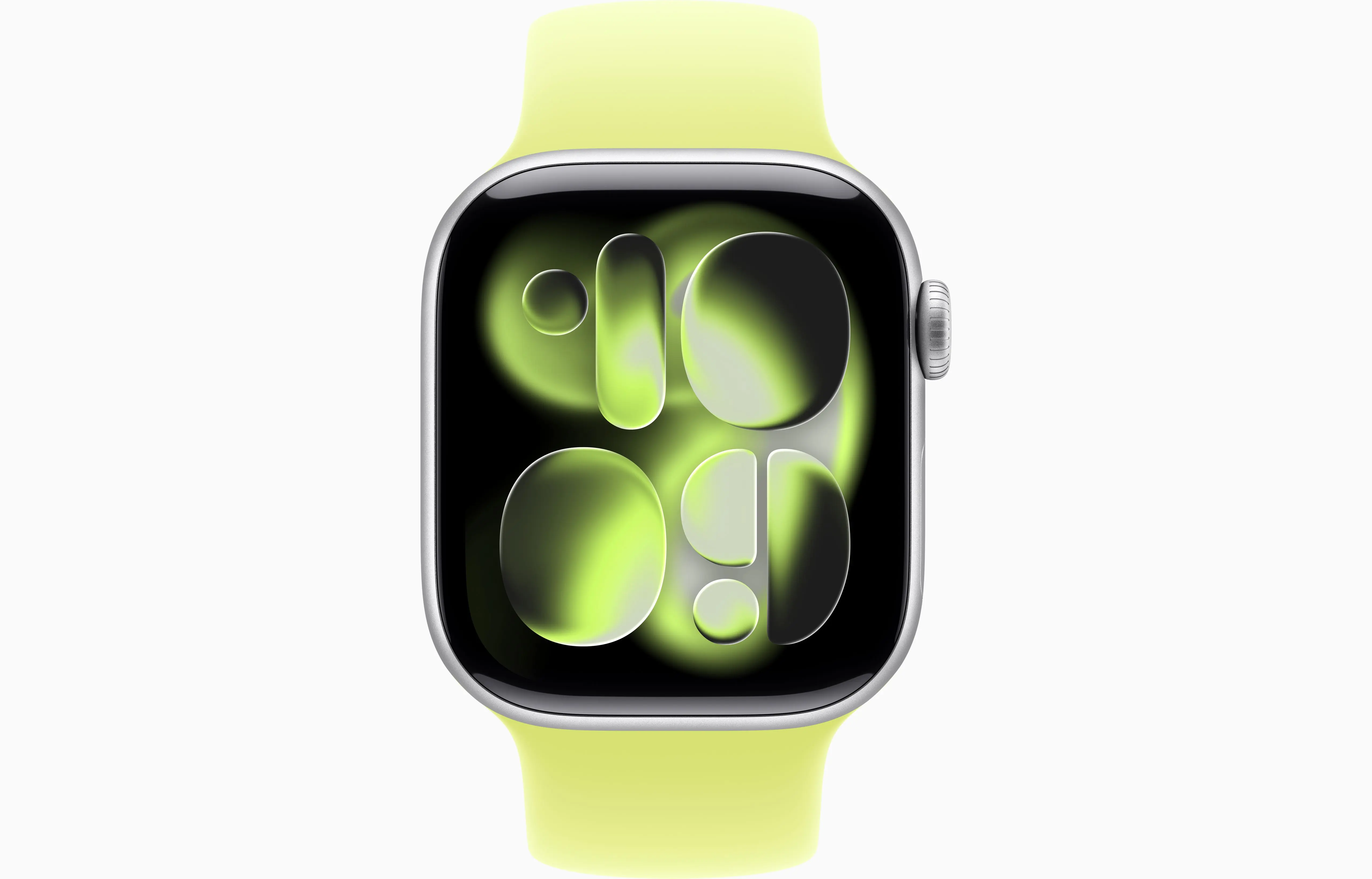 Apple Watch Series 11 Aluminum GPS – Silver (Neon Yellow Solo Loop) - Image 2